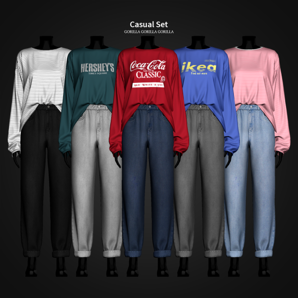 Alpha Casual Set by simsfinds - The Sims 4 Custom Content