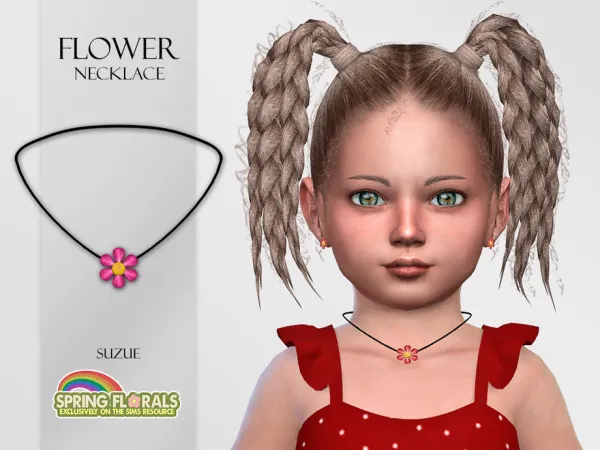 Alpha Flower Necklace Toddler - The Sims 4 Custom Content