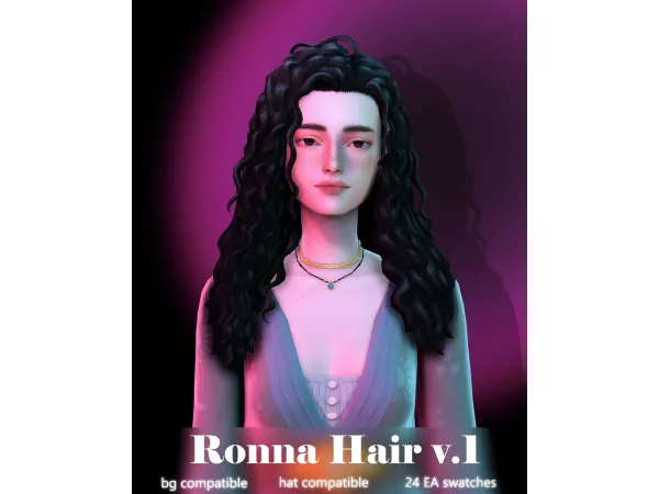 Maxis Match Ronna Hair by sunivaa - The Sims 4 Custom Content