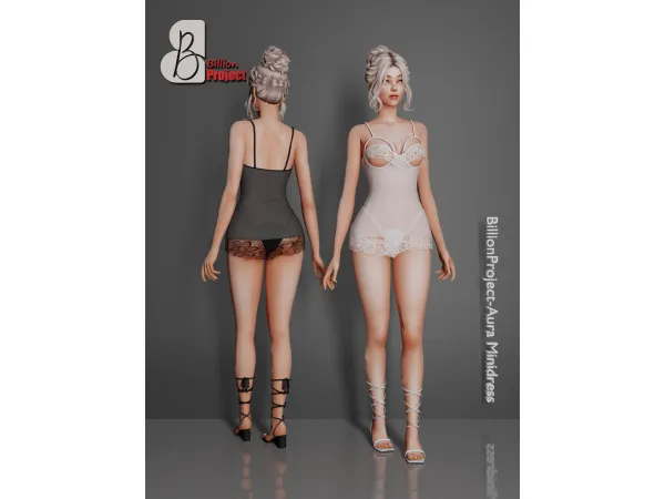 Alpha BillionProject Aura Minidress by BillionProject666 - The Sims 4 Custom Content