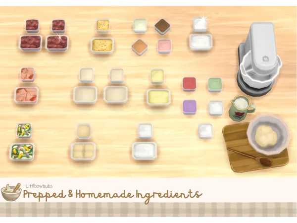 Maxis Match Prepped Handmade Ingredients by littlbowbub - The Sims 4 Custom Content