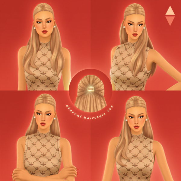Maxis Match Eternal Hairstyle Set by simsfinds - The Sims 4 Custom Content