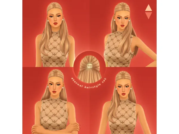 Maxis Match Eternal Hairstyle Set by simcelebrity00 - The Sims 4 Custom Content