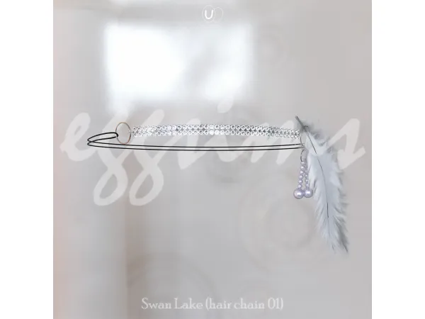 Alpha [ ] Swan Lake (hair chain 01) by eggsims - The Sims 4 Custom Content