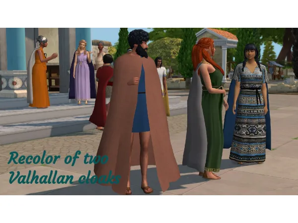 Maxis Match Valhallan cloaks recolor by KyriaT - The Sims 4 Custom Content
