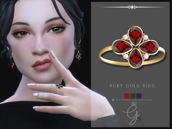 Ruby Gold Ring by GlitterberryFly