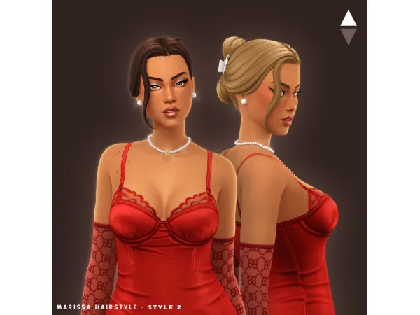 Maxis Match Marissa Hairstyle Style 2 by simcelebrity00 - The Sims 4 Custom Content