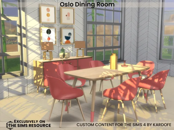 Alpha Oslo Dining Room - The Sims 4 Custom Content