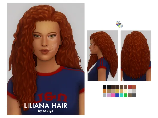 Maxis Match Liliana Hair by oakiyo - The Sims 4 Custom Content