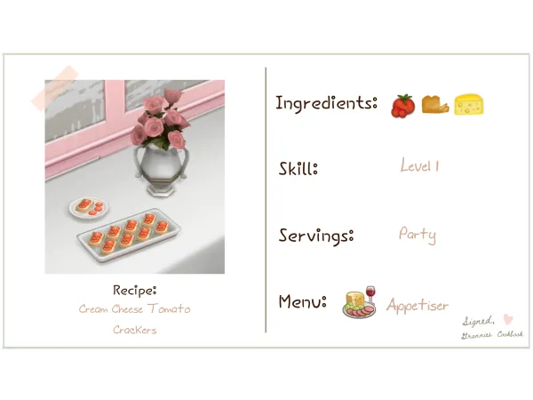 Maxis Match Cream Cheese Tomato Crackers by littlbowbub - The Sims 4 Custom Content