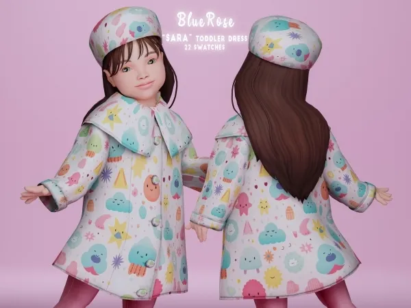 Mix Sara Toddler Dress brsims - The Sims 4 Custom Content