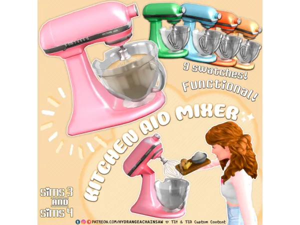 Kitchen Aid Mixer (functional) - The Sims 3 Custom Content