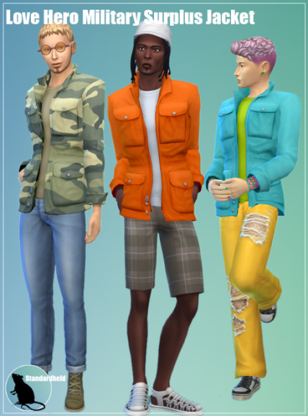 Maxis Match Crystals Love Hero Military Surplus Jacket by simsfinds - The Sims 4 Custom Content