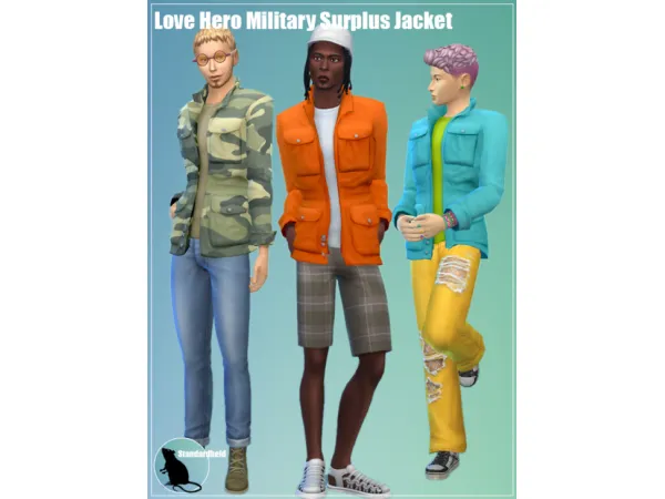 Maxis Match Crystals Love Hero Military Surplus Jacket - The Sims 4 Custom Content