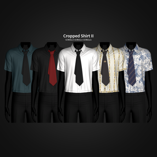 Alpha Cropped Shirt II by simsfinds - The Sims 4 Custom Content