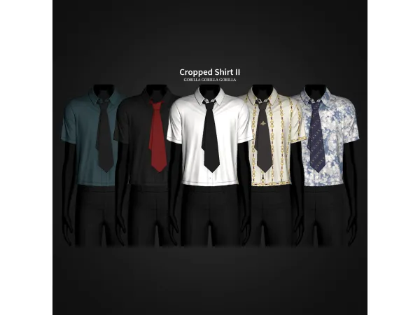 Alpha Cropped Shirt II by gorillax3 - The Sims 4 Custom Content