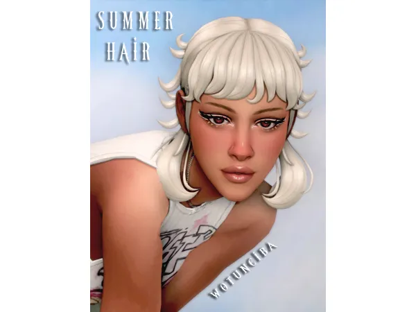Maxis Match Y2K Hair 4 Summer Hair by wotunciba - The Sims 4 Custom Content