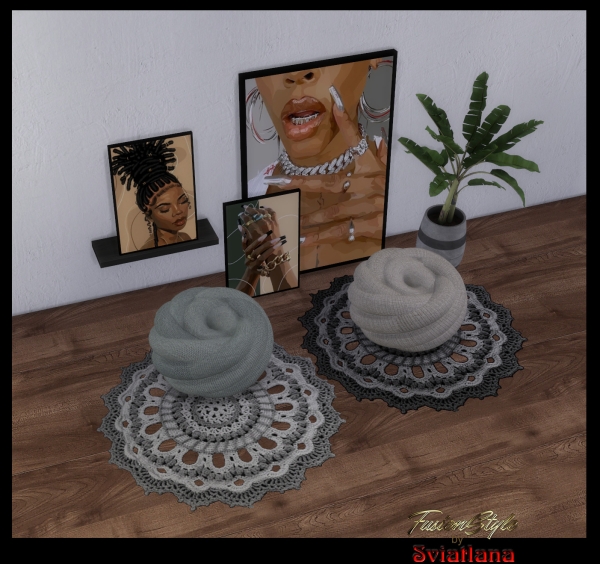 Alpha Set of ottoman and decor by fusionstylesims4 - The Sims 4 Custom Content