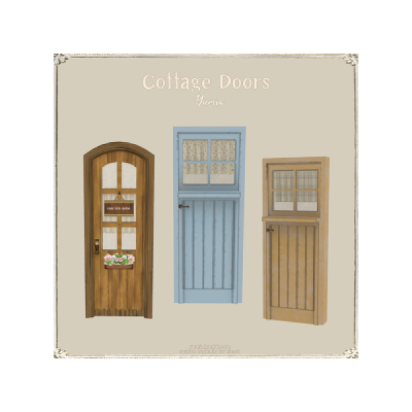 Maxis Match Cottage Door Set1 by simsfinds - The Sims 4 Custom Content