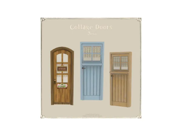 Maxis Match Cottage Door Set1 - The Sims 4 Custom Content