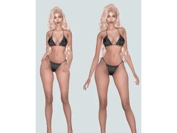 Alpha Satin Bikini by PaberuSexyStuffs - The Sims 4 Custom Content