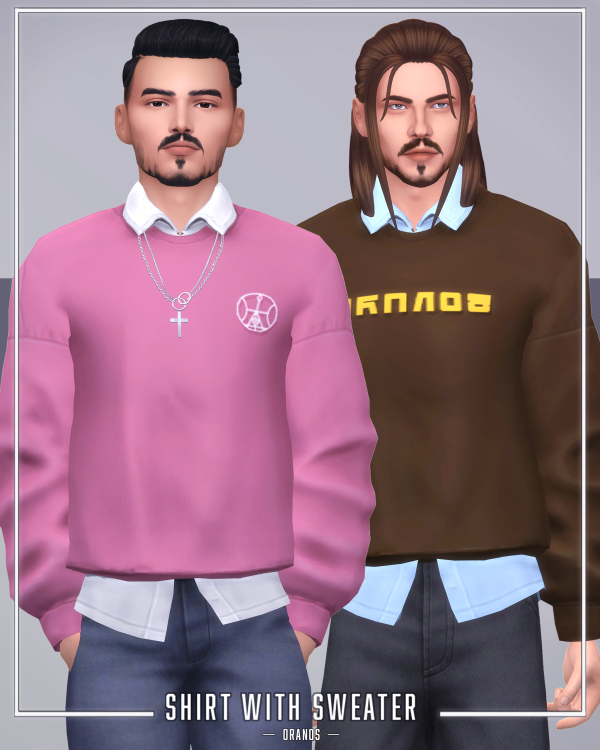 Maxis Match Shirt With Sweater by simsfinds - The Sims 4 Custom Content