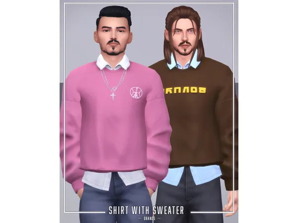Maxis Match Shirt With Sweater by oranos - The Sims 4 Custom Content