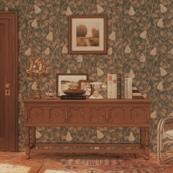 Alpha GIFT Hallway Console Candlestick Table Lamp Art Frame by simsfinds - The Sims 4 Custom Content