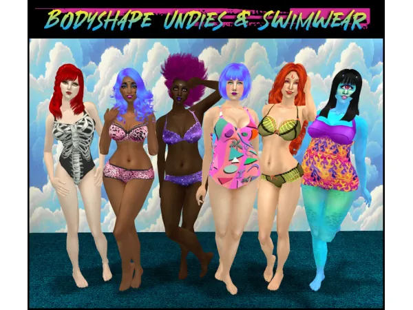 MOTHERLODE part 1 Bodyshape Undies Swimwear (a collaboration with kaylynn langerak) - The Sims 2 Custom Content