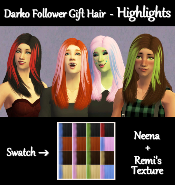 Last gift Darko Follower Gift with highlights by simsfinds - The Sims 2 Custom Content