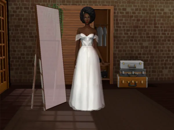 DressFormalLong_WhiteWedding - The Sims 2 Custom Content