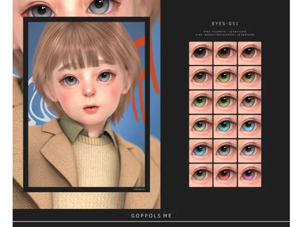 Mix GPME GOLD Eyes G51 by goppolsme - The Sims 4 Custom Content