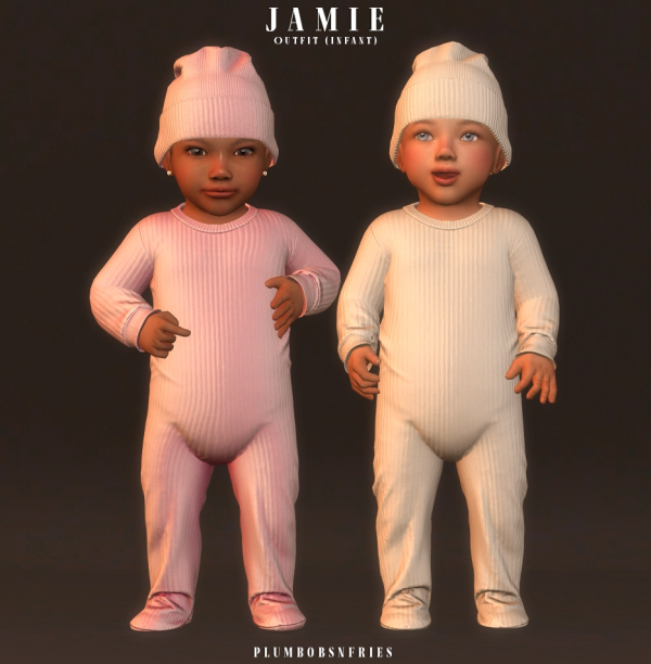 Alpha JAMIE outfit (infant) by simsfinds - The Sims 4 Custom Content