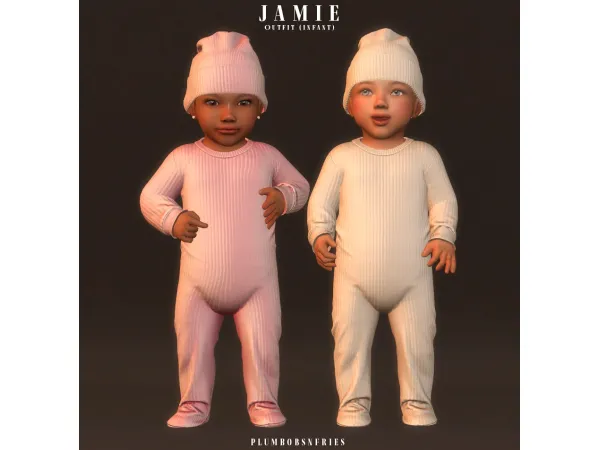 Alpha JAMIE outfit (infant) by plumbobsnfries - The Sims 4 Custom Content