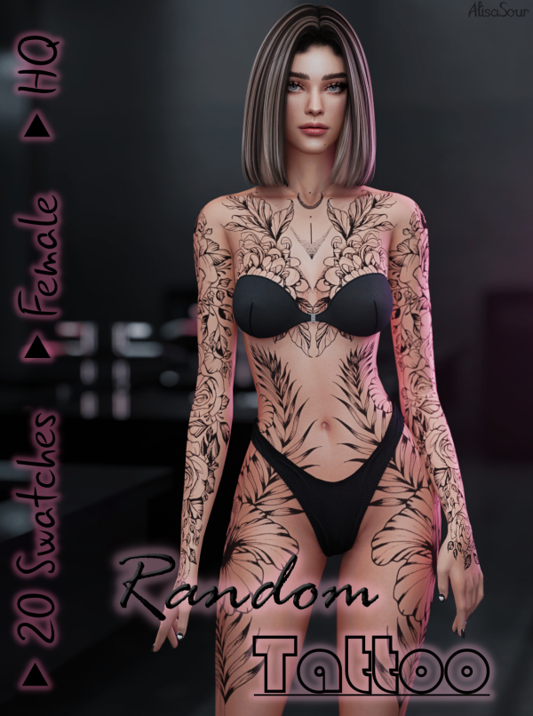 Mix Random Tattoo 6 by simsfinds - The Sims 4 Custom Content