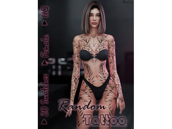 Mix Random Tattoo 6 - The Sims 4 Custom Content
