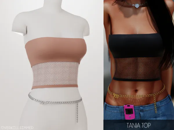 Alpha Tania Top - The Sims 4 Custom Content