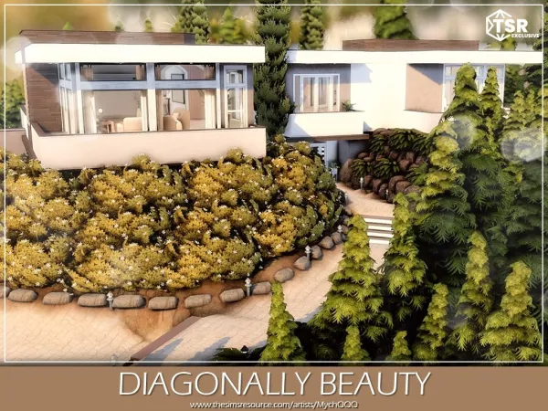 Alpha Diagonally Beauty (No ) - The Sims 4 Custom Content