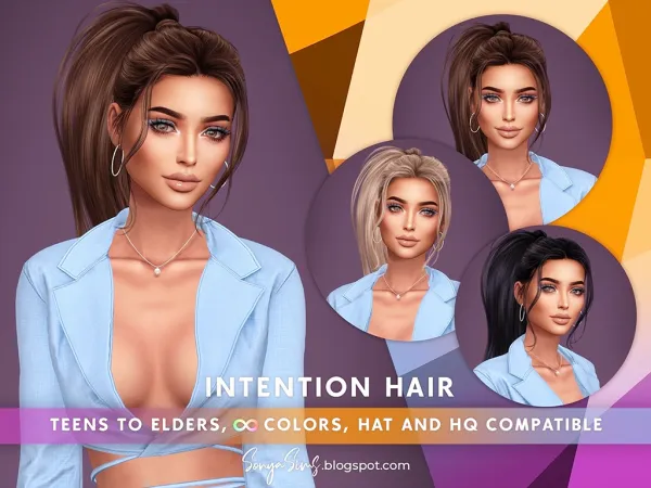 Alpha Intention Hair by simsfinds - The Sims 4 Custom Content