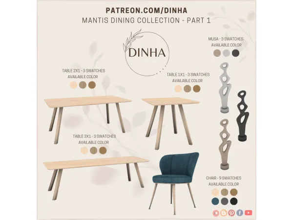 Mix Mantis Dining Collection Part 1 - The Sims 4 Custom Content