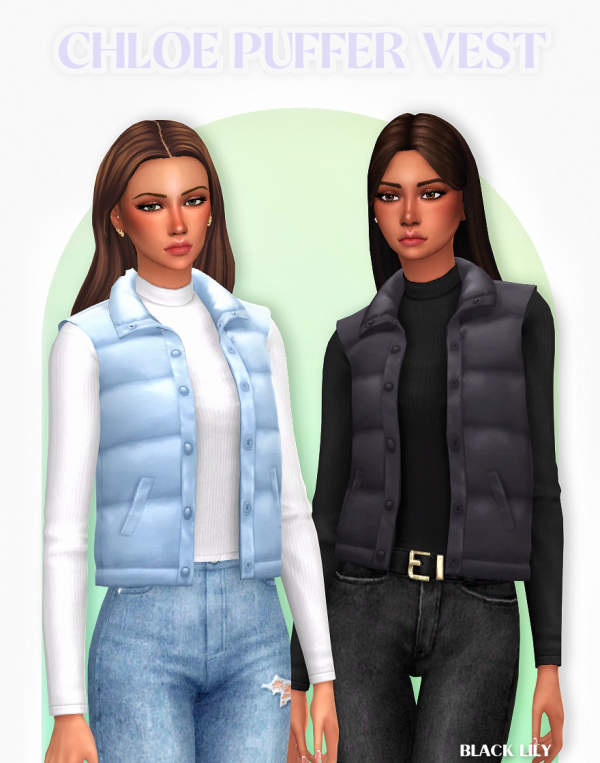 Maxis Match Chloe Puffer Vest by simsfinds - The Sims 4 Custom Content