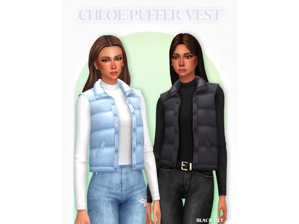 Maxis Match Chloe Puffer Vest by blacklilysims - The Sims 4 Custom Content