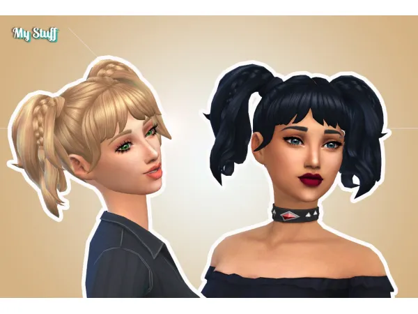 Maxis Match Cintia Pigtails by kiarazurk - The Sims 4 Custom Content