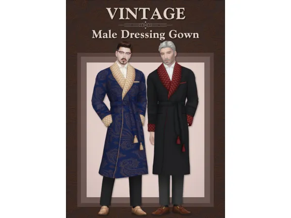 Mix [Lonelyboy] Vintage Male Dressing Gown by HappyLifeSims - The Sims 4 Custom Content