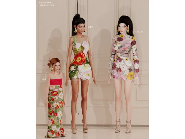 Alpha FLORAL SET by Mably - The Sims 4 Custom Content