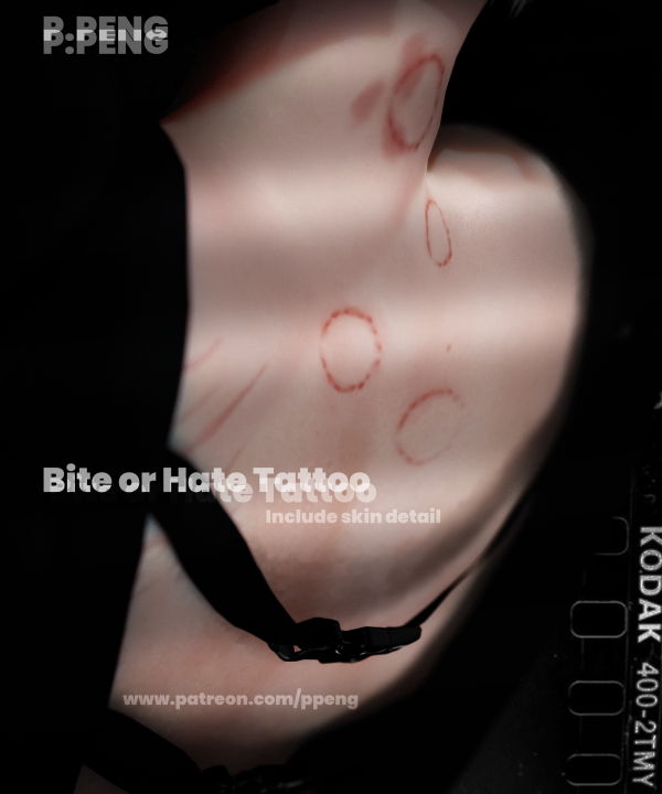 Mix [SIMS4TS4]PPENG Tattoo N029 Hate or Bite HQ by simsfinds - The Sims 4 Custom Content