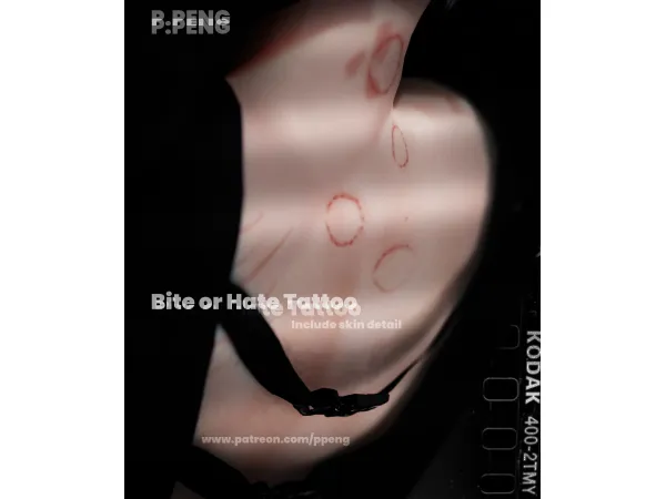 Mix [SIMS4TS4]PPENG Tattoo N029 Hate or Bite HQ by ppeng - The Sims 4 Custom Content