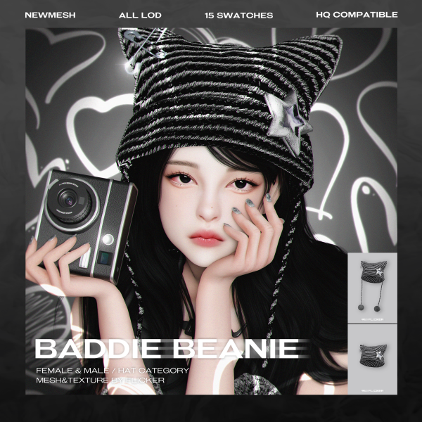 Alpha [IN GAME Ver] BADDIE BEANIE by simsfinds - The Sims 4 Custom Content