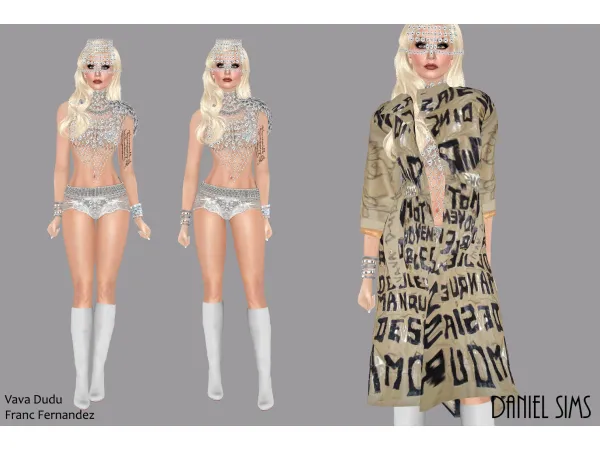 Alpha Lady Gaga in Franc Fernandez and Vava Dudu Burberry - The Sims 4 Custom Content
