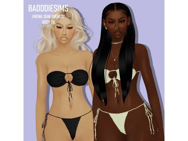 Alpha ENEWA SKIN OVERLAY BODY OIL by BadddieSims - The Sims 4 Custom Content